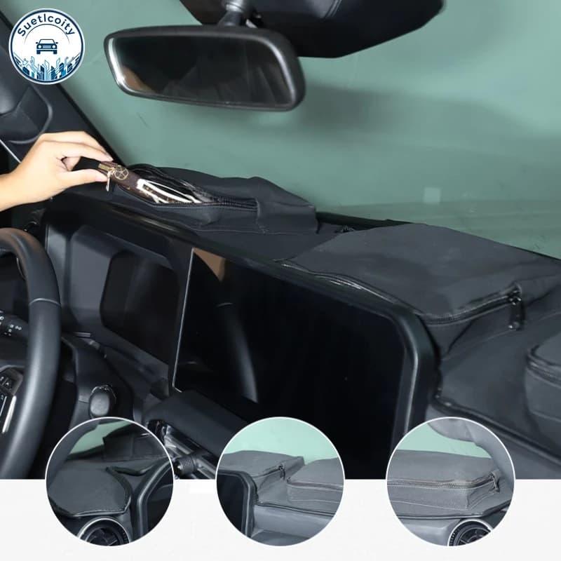 Yangba PU Leather Black For Toyota Land Cruiser Prado 250 LC250 2024-2026 Car Dashboard Storage bag Interior Accessories