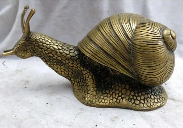 China brass carved beautiful sculpture escargots caooper fine snail Statue