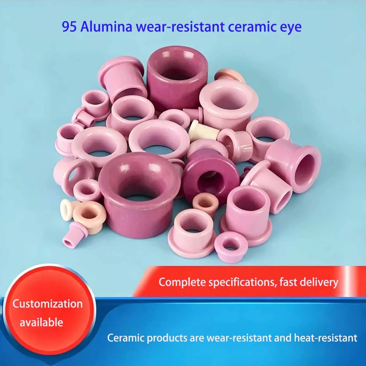 100pcs  Alumina Ceramic Thread Guides Wear-Resistant Yarn Guides for Spinning Machines Textile Machine Ceramic Eyelets