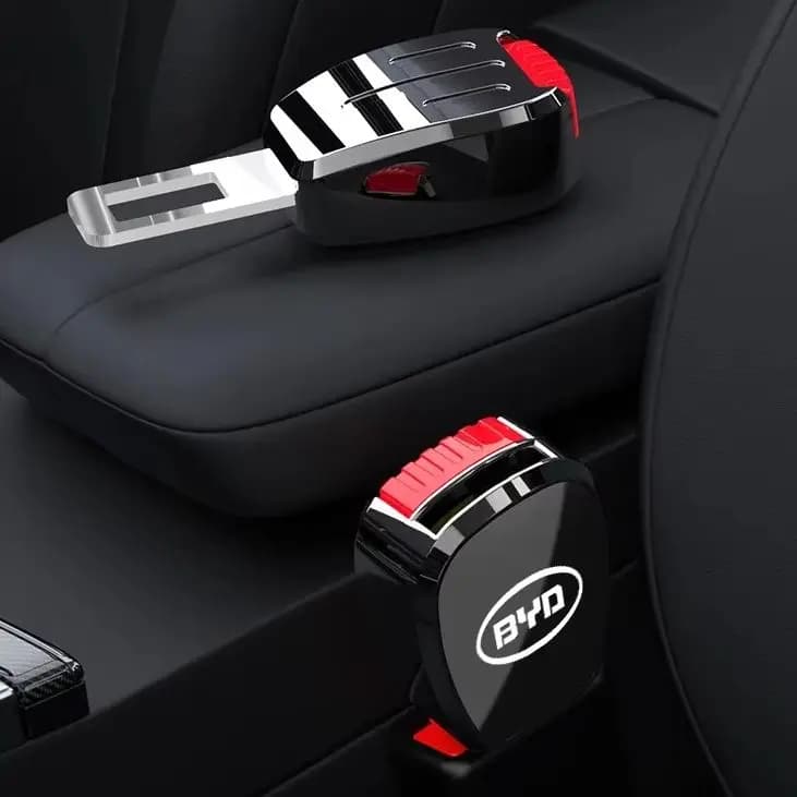 Seat Belt Extension Buckle With Soft Protective Pad For BYD Atto 3 Seal Dolphin Han Tang Song Yuan Car Interior Ornament Parts
