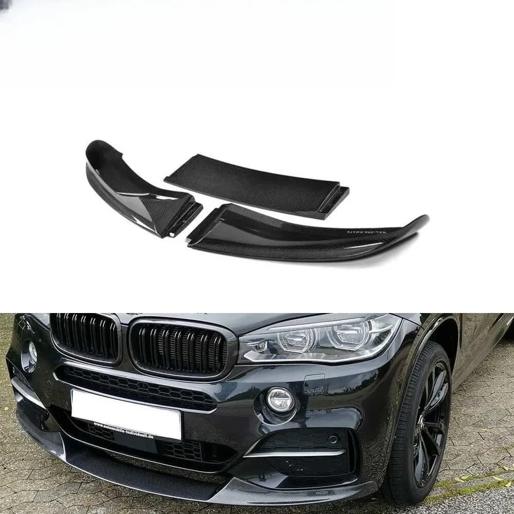 3PCS/SET P Style Carbon Fiber Front Lip for BMW X5 F15 M-Sport X5M 14-18