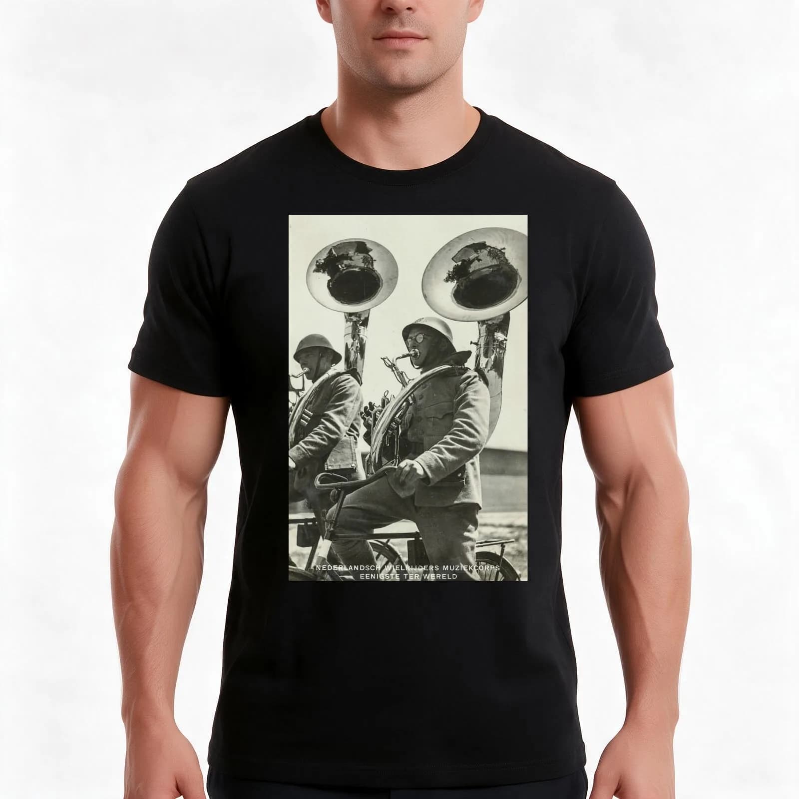 Tuba Players Vintage Photo, 1920s T-Shirt, Summer Casual Cotton Tee, Oversized Streetwear Tops, Vintage Graphic Print