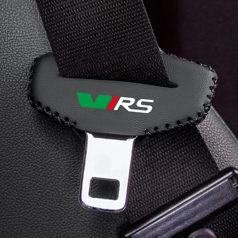 2PCS Car Seat Belt Buckle Protective Safety Plug Cover VRS Logo for Skoda Octavia 3 2 Kamiq Kodiaq Karoq RS Superb Fabia Rapid