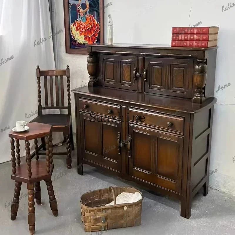 PG French retro carved dining side cabinet porch aisle storage storage display shooting