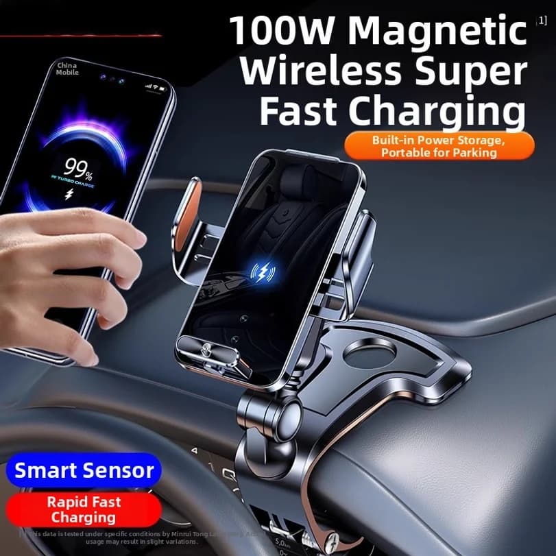 New Wireless Charging Car Phone Holder With Magnetic Super-fast Charger For Car Air Vents And Dashboard