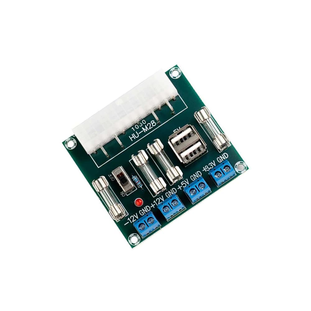 24Pin Desktop ATX Power Adapter Board Computer ATX Power Supply Breakout Transfer Outlet Wiring Adapter Power Output Board