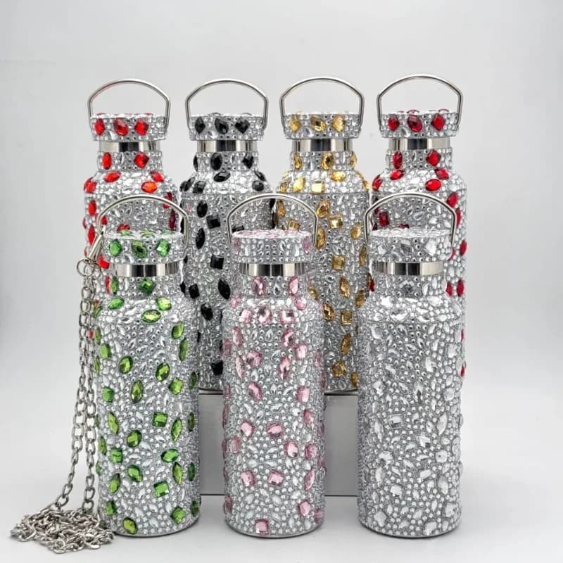 Diamond water cup creative trend portable water cup rhinestone thermos cup