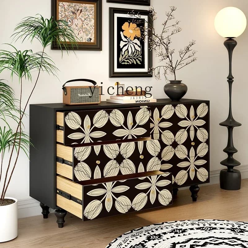 DSA  Six-Drawer Chest of Drawers Multi-Functional Storage Sideboard Cabinet Living Room Wall-Mounted Storage Cabinet Organizer