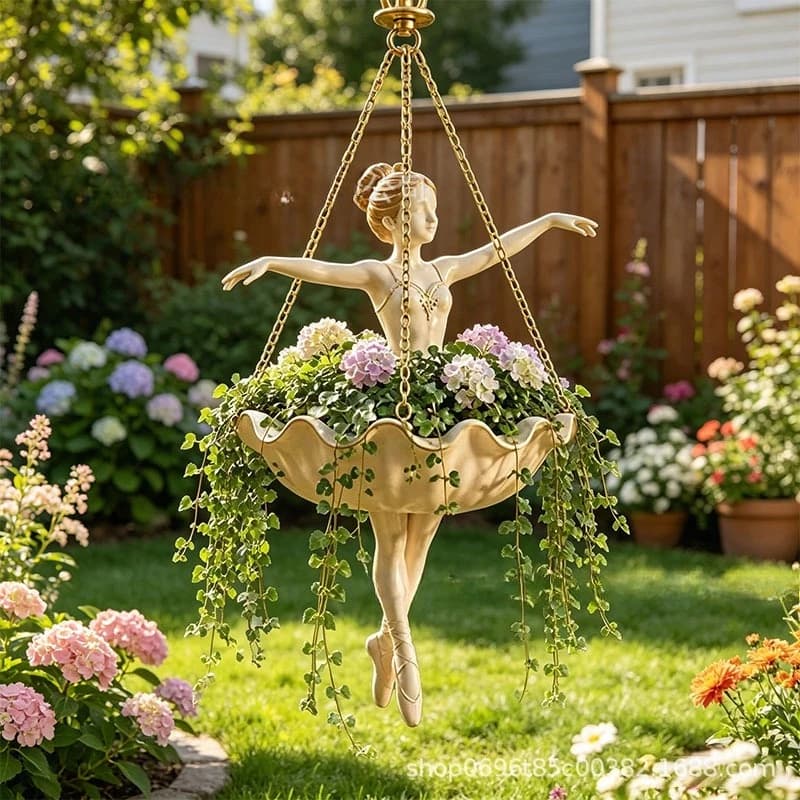 2026 Creative New Ballet Girl Hanging Resin Craft Outdoor Garden Hanging Creative Decor Ornament Fashion