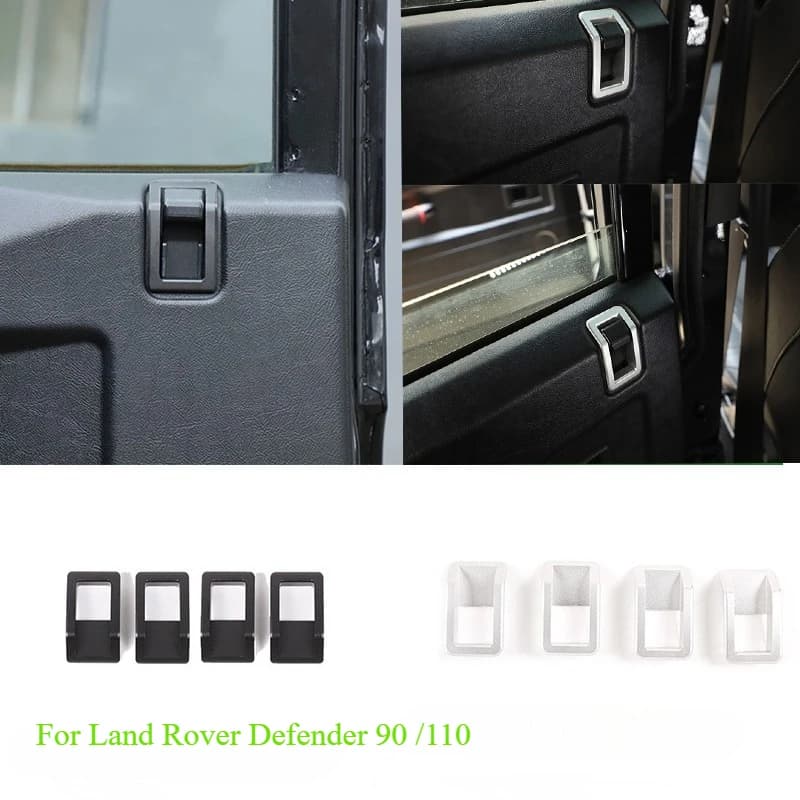 For Land Rover Defender 90 110 130 2004-18 Aluminum Alloy Car Internal Door Latch Outside Frame Handle Cover Trim Car Accessorie