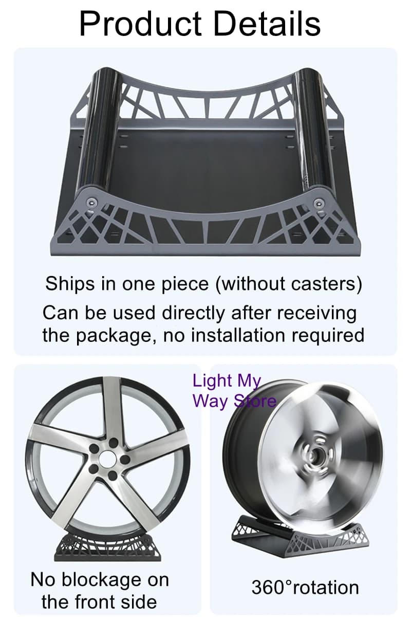 Adjustable size wheel rim display stand 360 degree rotating wheel display stand car wheel rotating display stand
