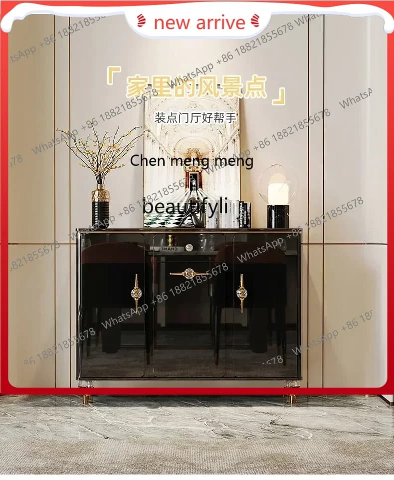 SS new styleShoe cabinet light luxury household door large capacity modern black entrance entrance cabinet integrated partition