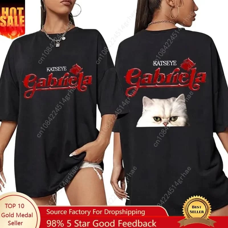 KATSEYE Gabriela Tour 2025 Graphic T Shirts Fashion Hip Hop Vintage Men Women T Shirt Oversized Cotton Casual T-Shirt Streetwear