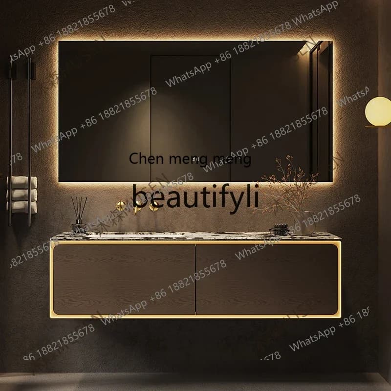 N178 C Premium luxury stone light luxury bathroom cabinet combination bathroom washstand ceramic integrated basin