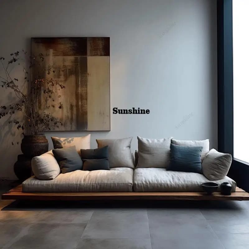 Bed and Breakfast Hotel Lobby Reception Rest Area Solid Wood Sofa Surprise Quiet Wind Living Room Household Fabric Sofa