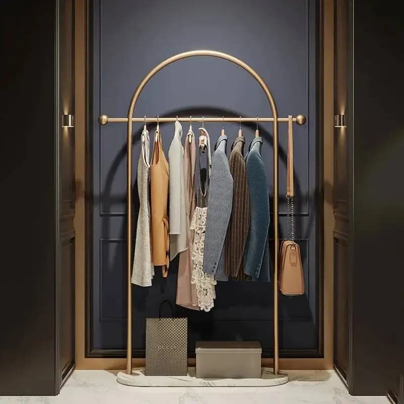 Metal Aesthetic Rack Minimalist Clothes Standing Girls Designer Display Clothes Rack Modern Nordic Perchero Household Goods