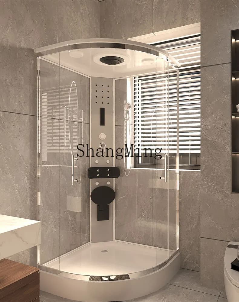 CL Partition Fan-Shaped Dry and Wet Shower RoomIntegrated Shower Room Bathroom All-in-One Household Simple Shower Room Glass