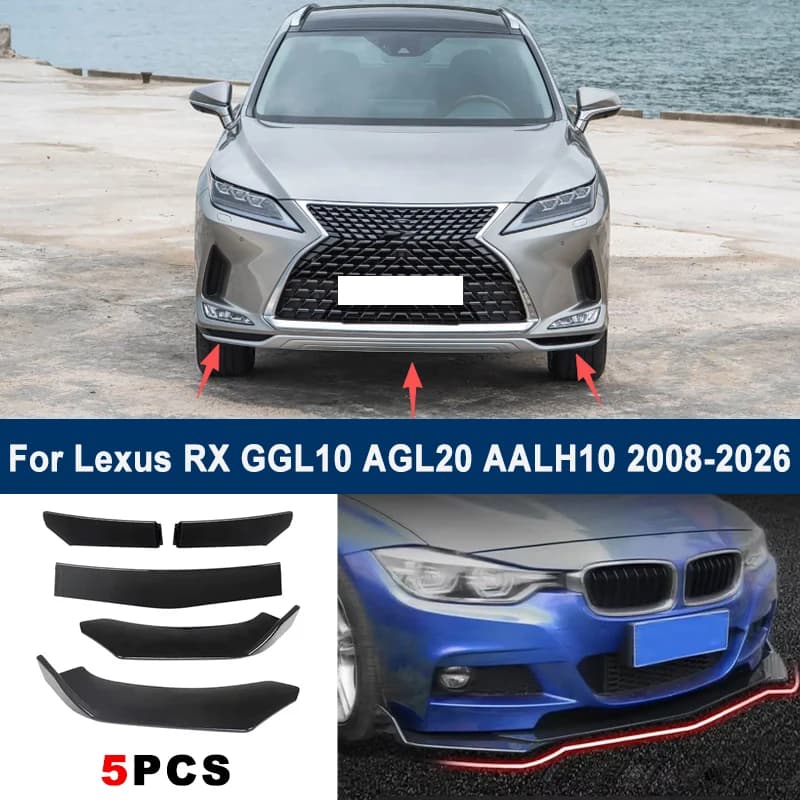 For Lexus RX GGL10 AGL20 AALH10 08-26 model, adjustable 5PCS front bumper lip spoiler protection decorative kit, car body kit