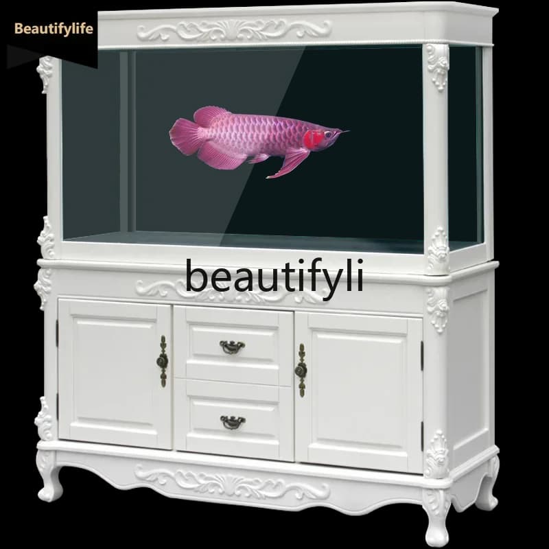 54Solid Wood Fish Tank Entrance Living Room Ecological Bottom Filter No Water Change Needed Large Medium Small Aquarium