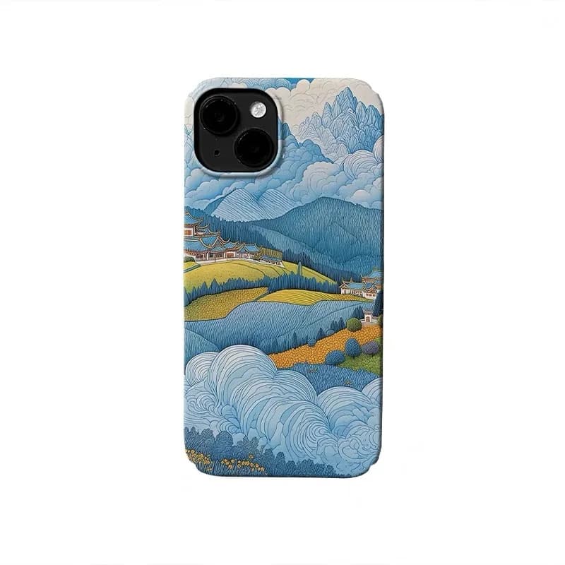 Ins Korean Shanye Family Phone Case for IPhone 16E 15PLUS 14 13 12 11 Pro Max XS XR XSMax 7 8 Plus Glossy Film Hard PC Cover