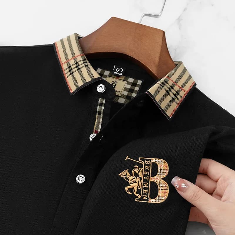 Men's Summer Short Sleeve Polo Shirt Premium Embroidered Breathable Casual Fashion Collared Tops