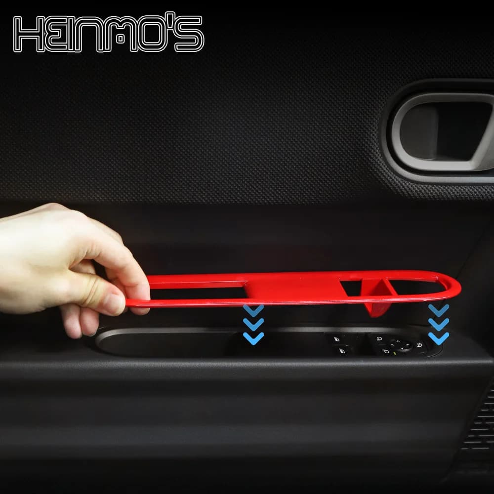 Car Window Lifter Switch Control Panel Cover Frame Stickers Compatible with Mini Cooper S F66 F67 2024 2025 Accessories 2pcs