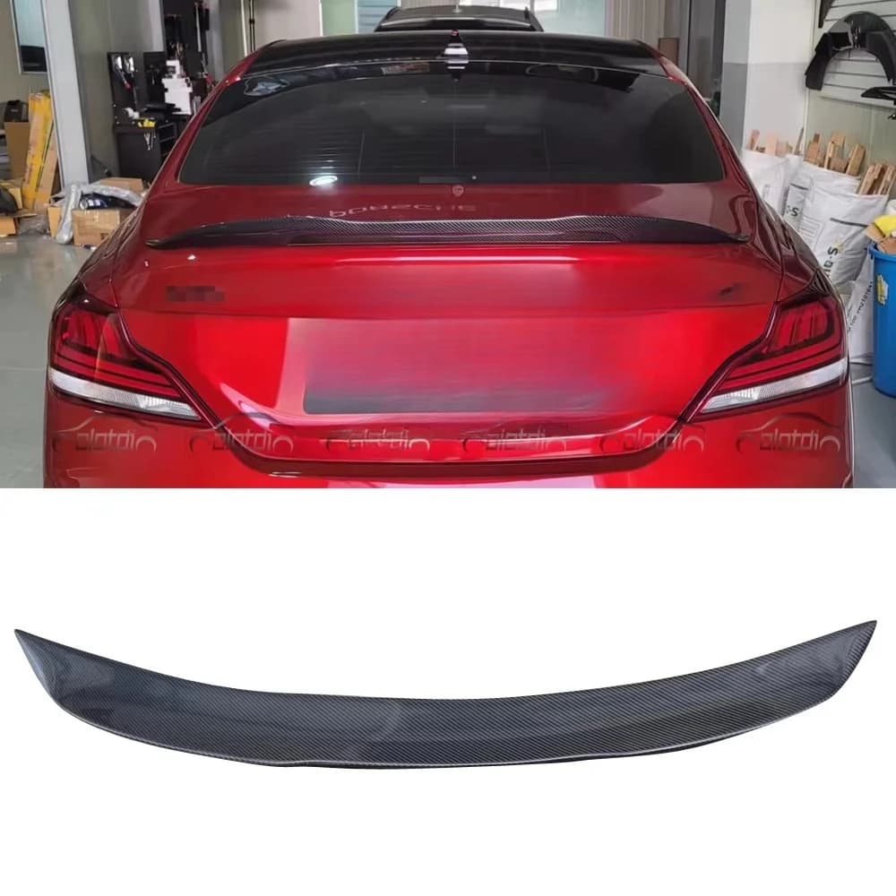 P Style Carbon Fiber Rear Trunk Tail Wing Spoiler Ducktail Compatible with for G70 2017-2021