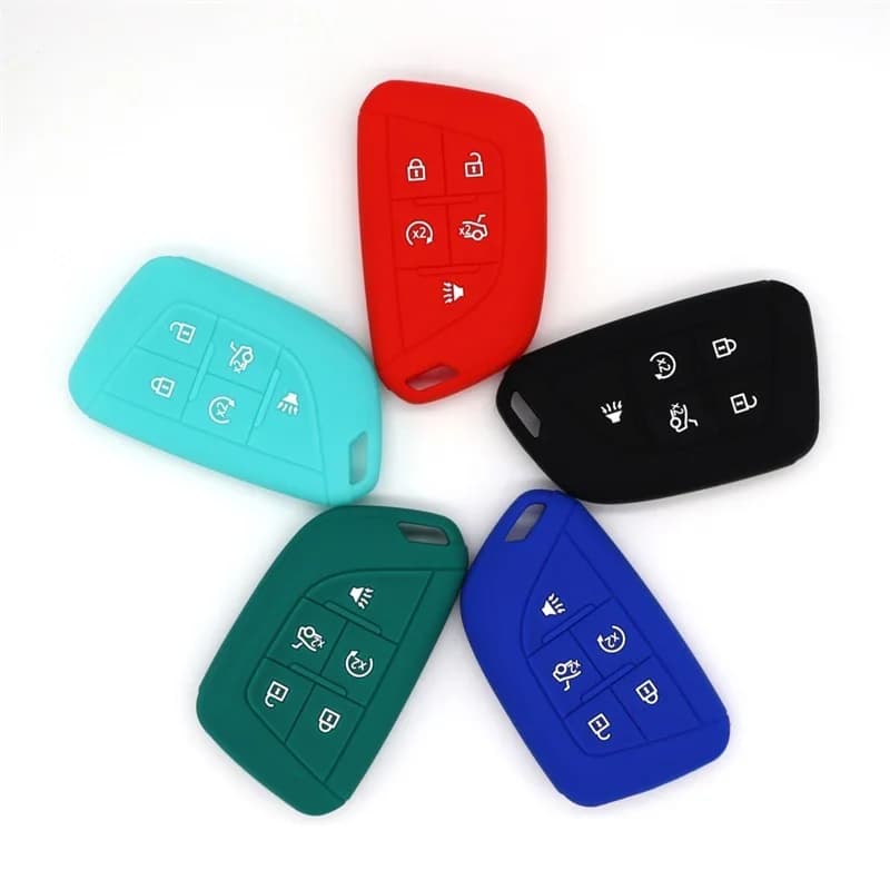 Suitable for New Cadillac Smart 6-button Silicone Car Key Cover CT4 5 Remote Control Key Bag Cover Key Accessories