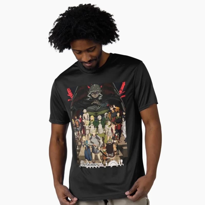 All in One Delicious in Dungeon Gift T-Shirt for RPG Gamer Dungeon Meshi Anime Fantasy Adventurers Graphic clothes All size tops