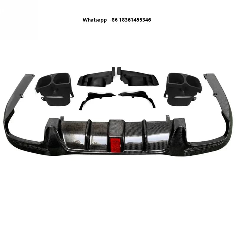 For S-Class W222 S63 S65 High-Quality Carbon Fiber B-Style Lip Tail Throat Rear Bumper Sp Durable Premium Car Accessories