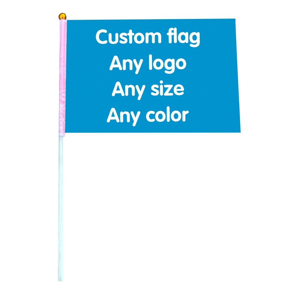 Aerlxemrbrae Custom Hand Flag 50pcs/lot Customized 14 * 21cm Any Logo Polyester Material Hand Waving Flag