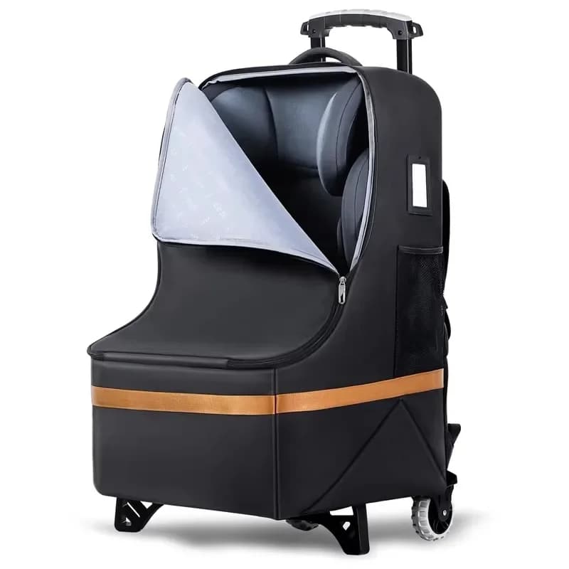 Large capacity comfortable children's thickened seat portable rolling rod bag storage backpack