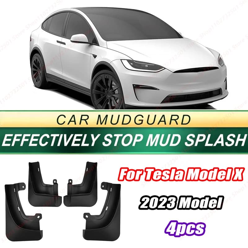 For Tesla Model X 2023 Model 4PCS Front Rear Mud Flaps Splash Guards Fender Mudguards Auto Accessories