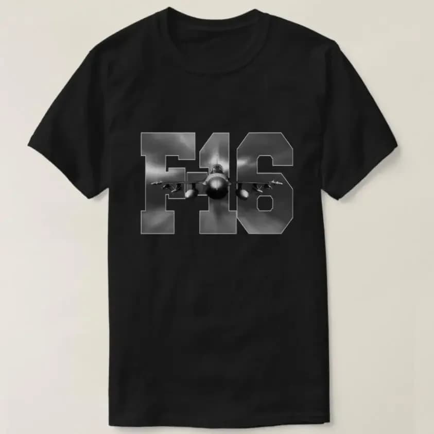F-16 Fighting Falcon Jet Fighter Aircraft T-Shirt Short Sleeve Casual 100% Cotton T Shirt