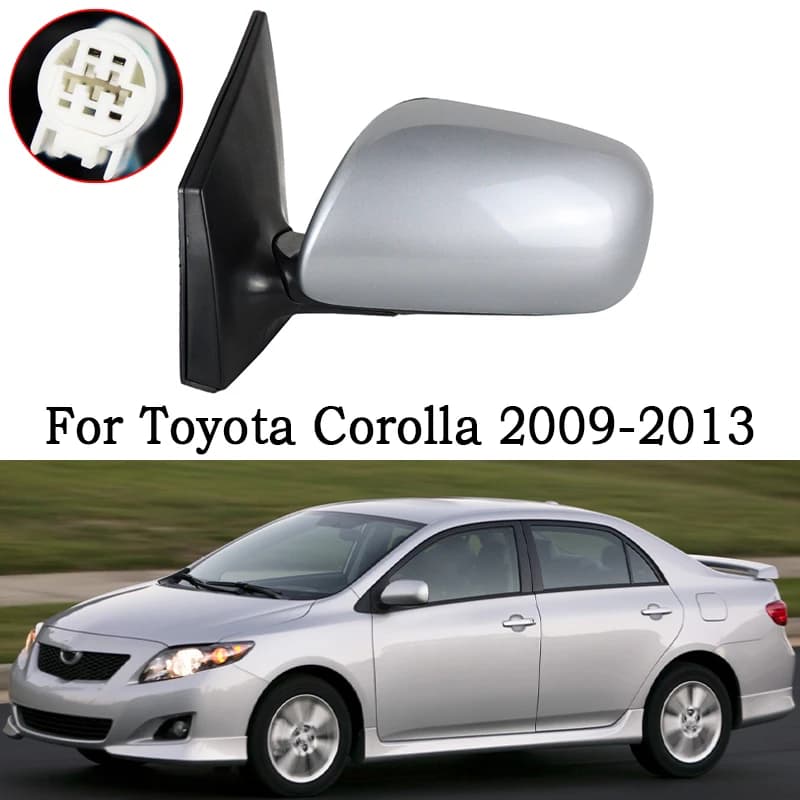 Car Outside Rear View Mirror Assembly For Toyota Corolla 2009 2010 2011 2012 2013 Auto Rearview Mirror Lens Adjustment Heating