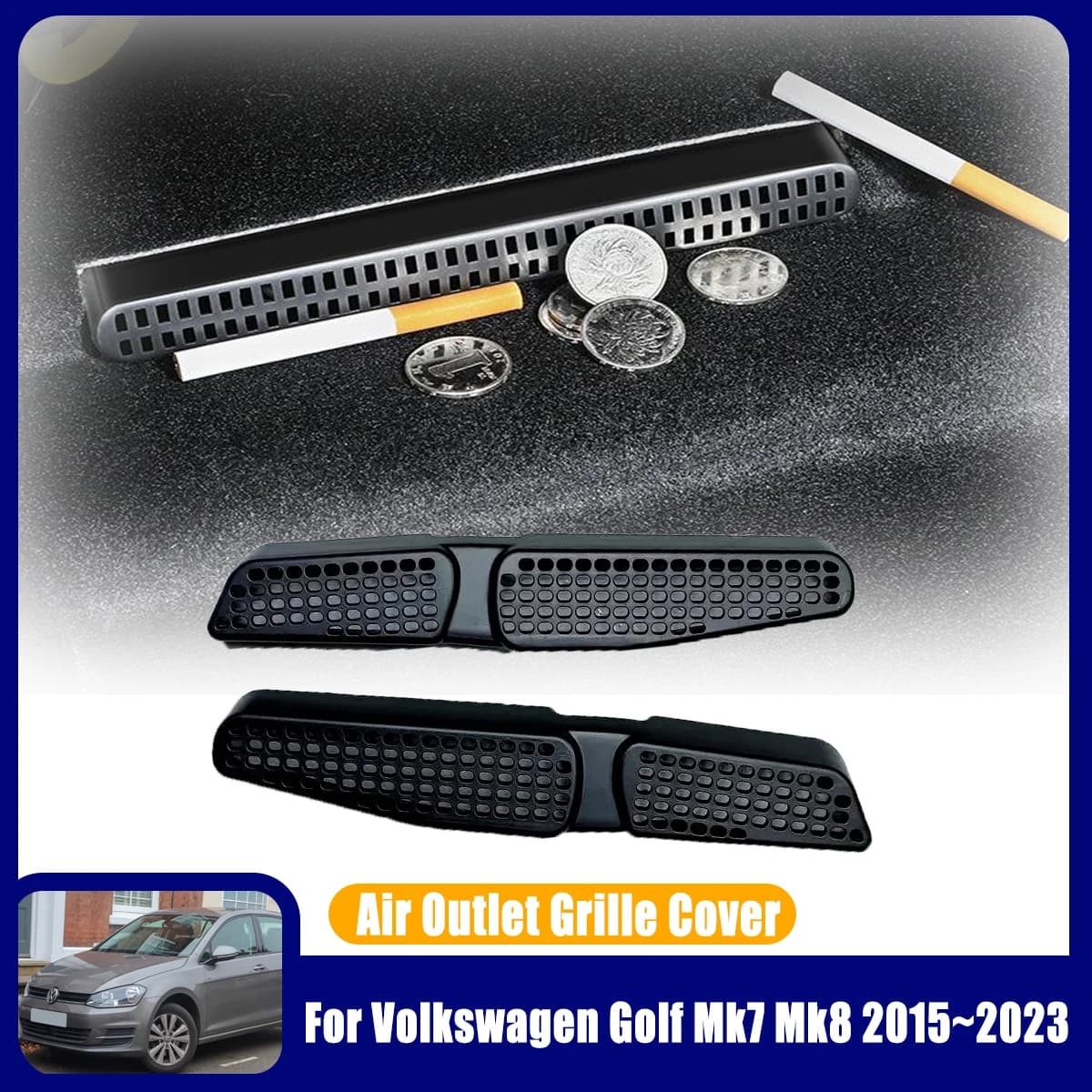For Volkswagen VW Golf Mk7 Mk8 2016 2018 2015-2023 Car Air Outlet Covers Trim Under Seat Protection Accessories 2018 2019 2020