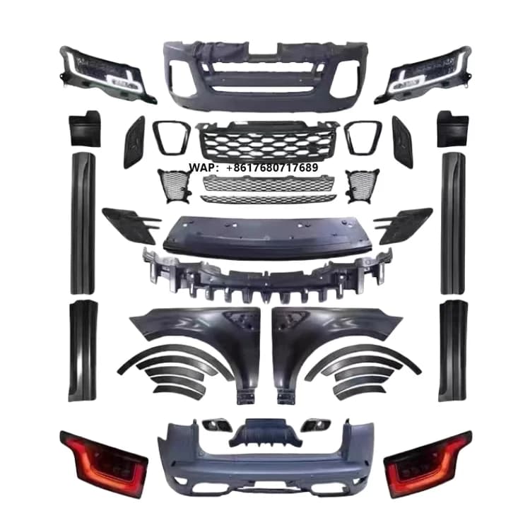 Upgrade Facelift Body Kit for Range Rover 2014-2017 Upgrade 2022 Bodykit Car Front Bumper Lip LED Headlights Taillight Fender