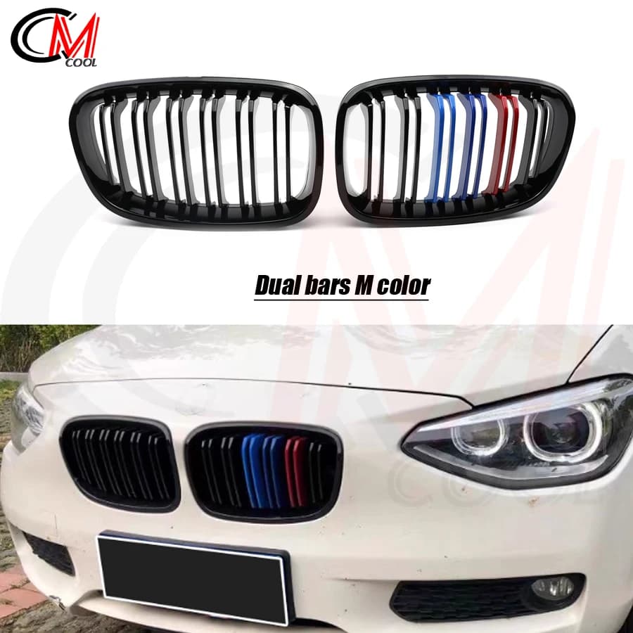 For BMW 1 Series F20 2012-2014 Glossy black grille matte black double kidney grille car grille upgrade kit