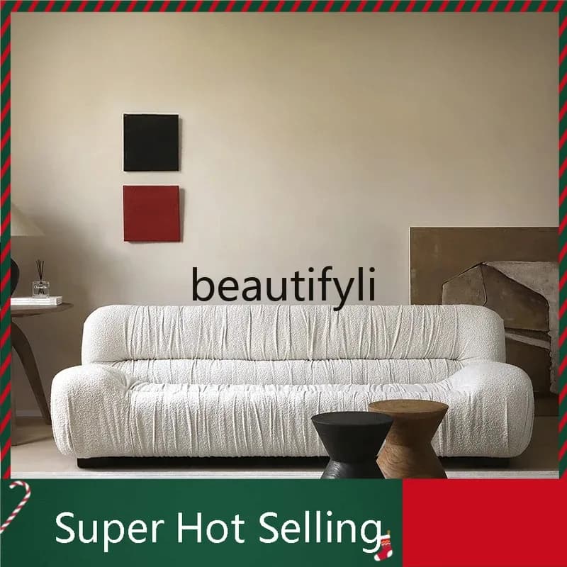 K132 French cream style retro fabric sofa white