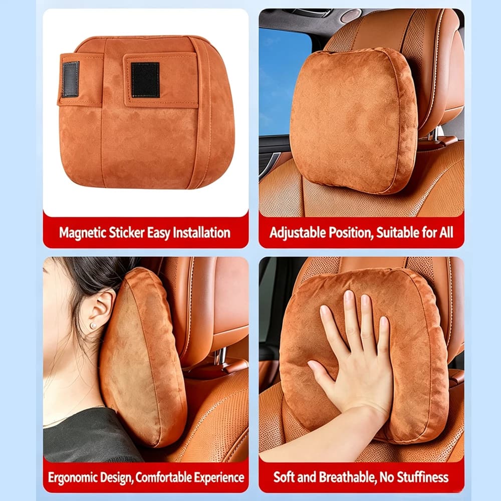 For AITO M7 M8 M9 Car Seat Neck Headrest PillowModel High Rebound Imitation Suede Adjustable Ergonomic Auto Neck Support Pillow