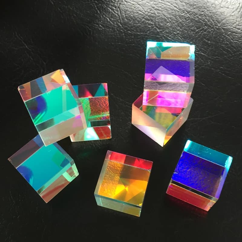 20PCS Defective Cross Dichroic X-Cube Prism Optical Glass Square Prism RGB Combiner Splitter Party Home Decoration