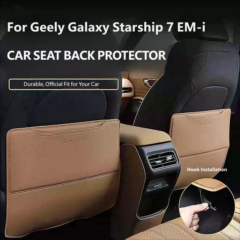 For Geely Galaxy Starship 7 EM-i Geely EX5 EM-i 2025 2026 Leather Car Front Seat Rear Anti Kick Dust Board Pad Frame Cover Trim