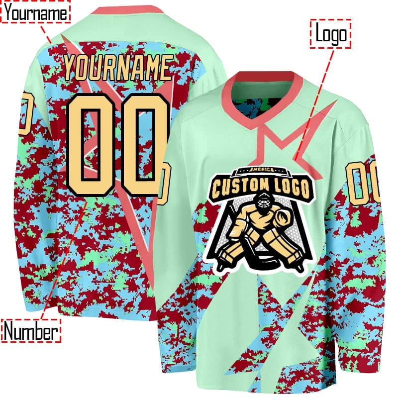 Personalized camouflage stars ice hockey jersey Custom You Name Number Women Men Hockey Jersey Competition Training Jerseys 01