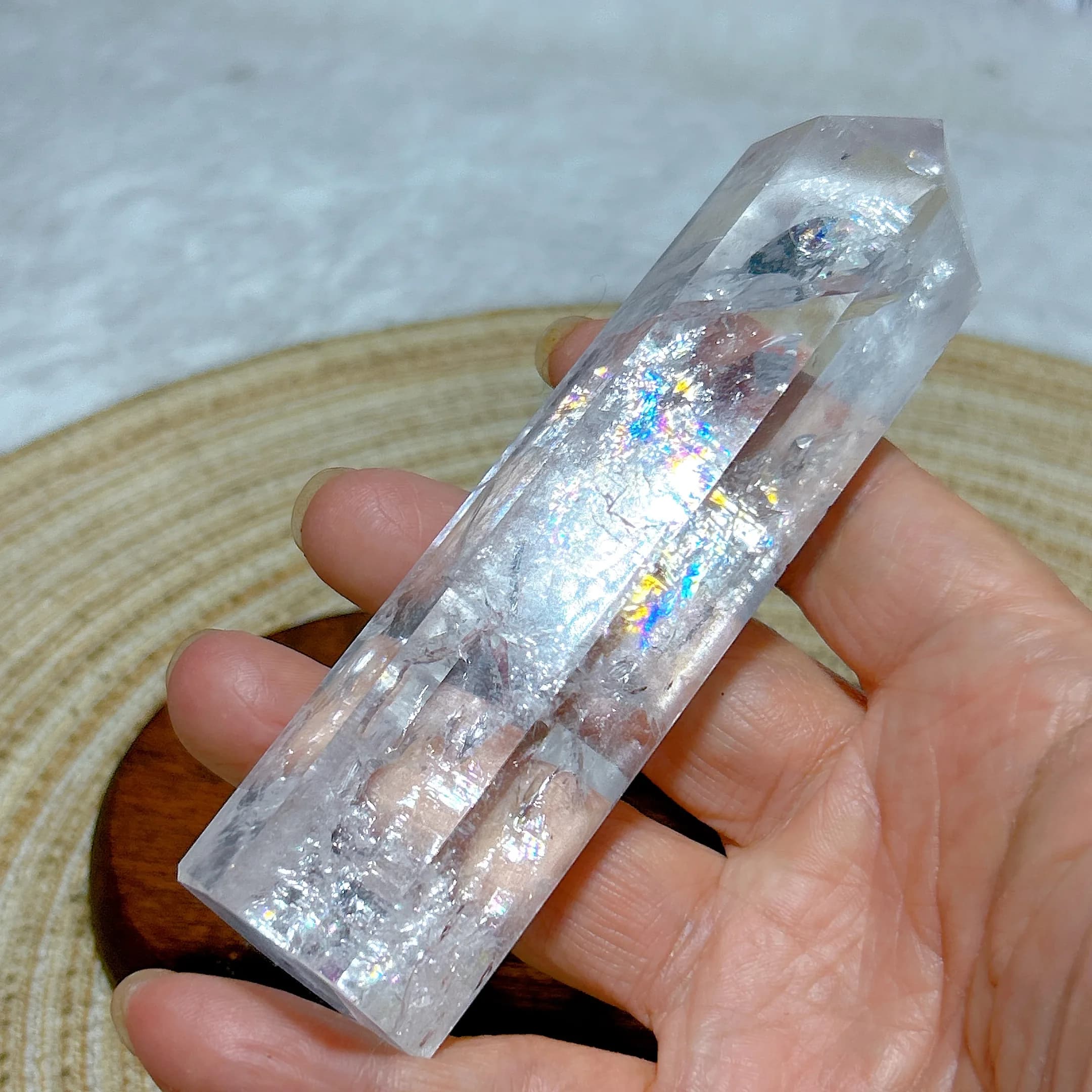 Natural Crystal Clear Quartz Rainbow Tower High Quality Gemstone Healing Reiki Mineral Energy Home Decorations Room Decor Gift