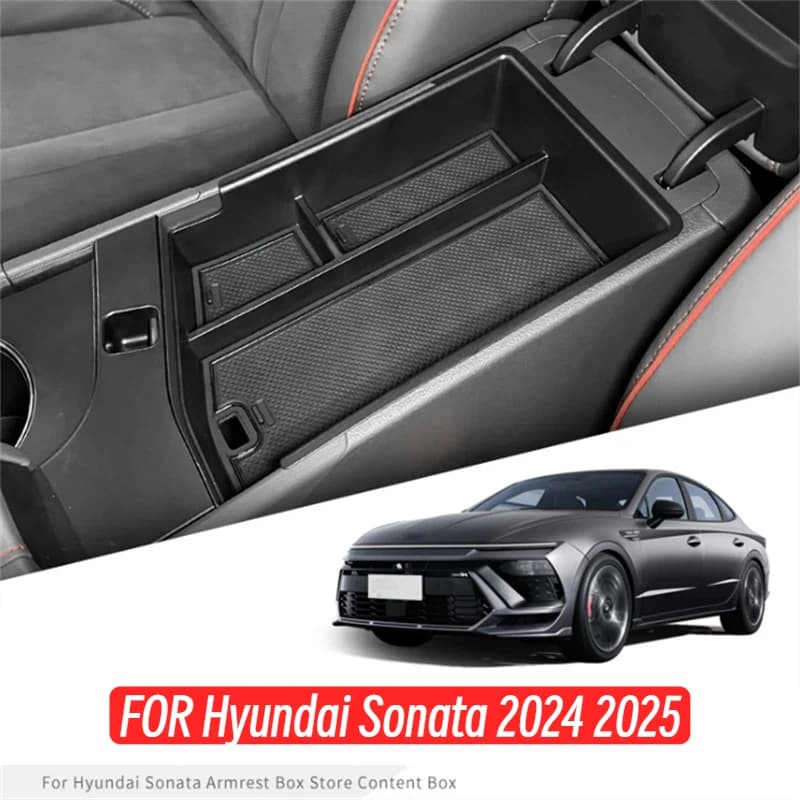 FOR Hyundai Sonata 2024 2025 Interior Accessories Central Storage Box Pallet Armrest Container Box Cover