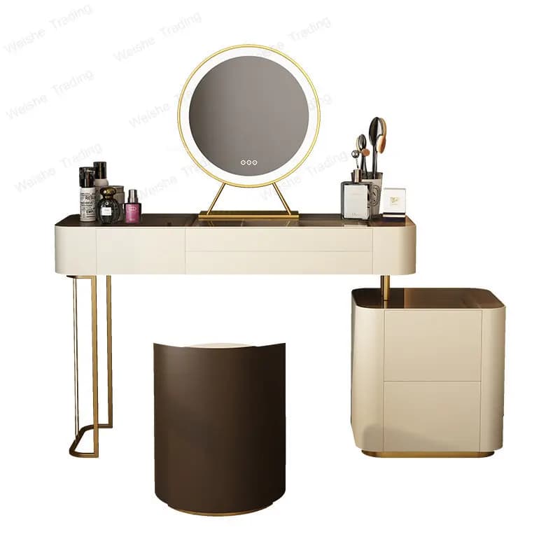 Bedroom Villa Solid Wood Makeup Dresser Modern Small Apartment Drawer Dressing Table Hotel  Furniture Vanity Desks