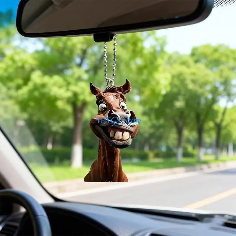 37JE Adorable Horse Pendant Car Accessory Keychain Decorative for Enthusiasts