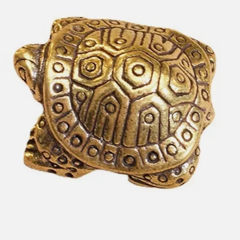 1Pc Antique Solid Brass Turtle Ornaments Longevity Animal Sculpture Decor