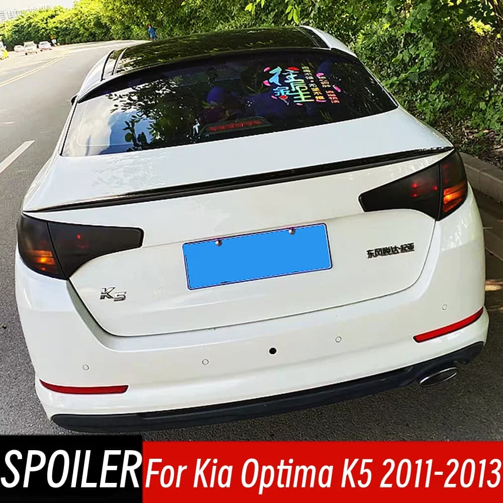 For Kia Optima K5 2011 2012 2013 Rear Trunk Lid Boot Ducktail Lip Spoiler Wings Car Black Carbon Exterior Tuning Accessorie Part