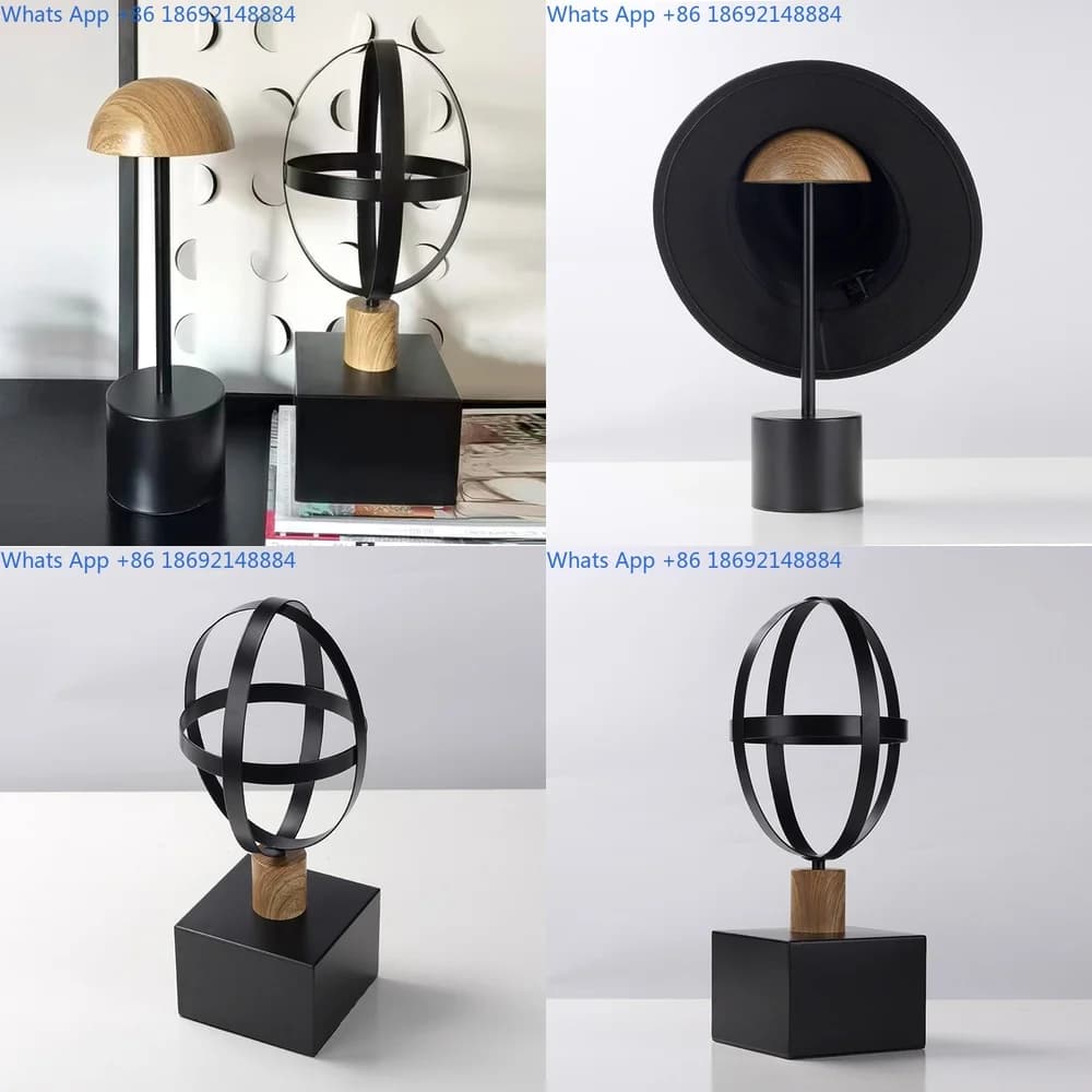 Creative Modern Italian Style Solid Wood and Iron Hat Stand Home Decor Art Accessory